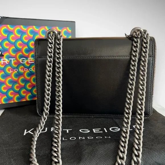 NWT Kurt Geiger London Shoreditch Small Leather & Genuine Calf Hair Shoulder Bag - Picture 7 of 17